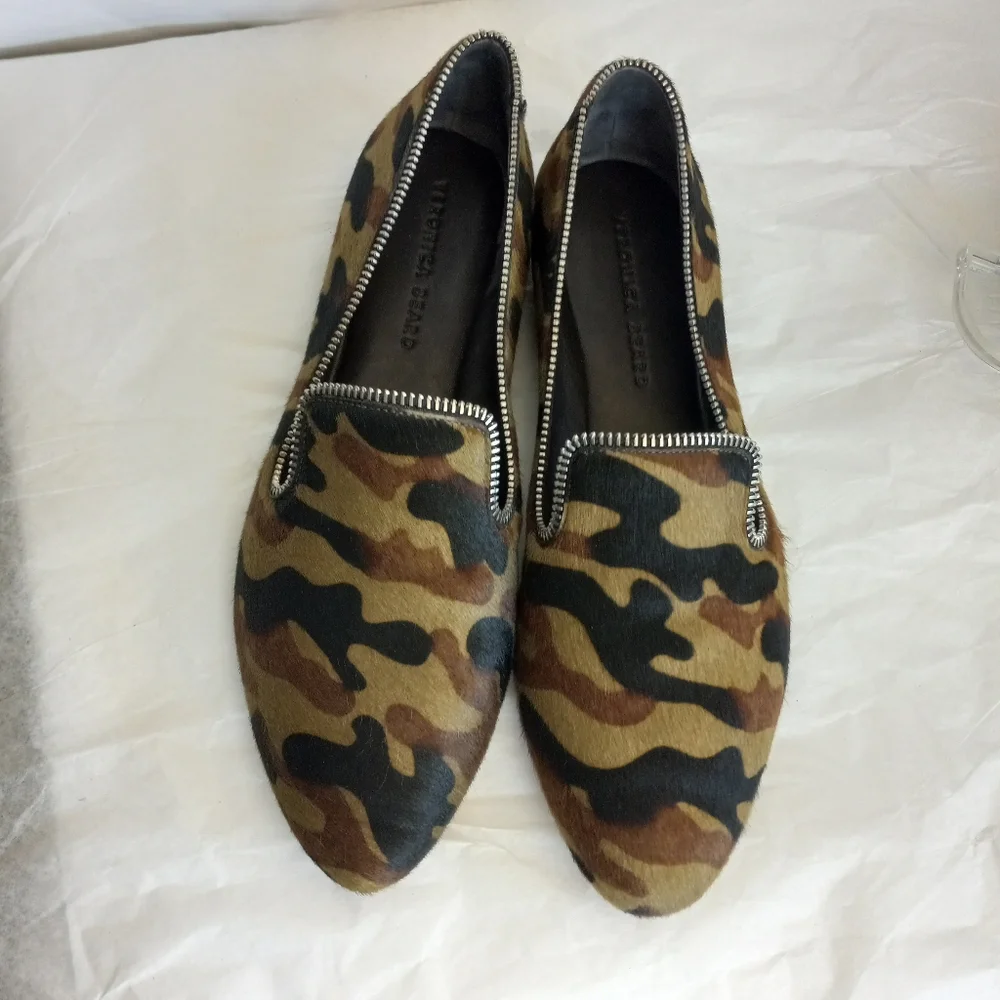 VERONICA BEARD Camo calf hair womens Loafers size 9.5 - Picture 1 of 12
